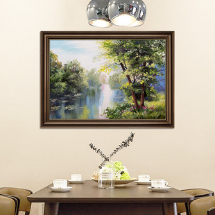 高档客厅油画2022年新 饰画欧式 餐厅挂画a美式 风景壁画饭厅餐桌装