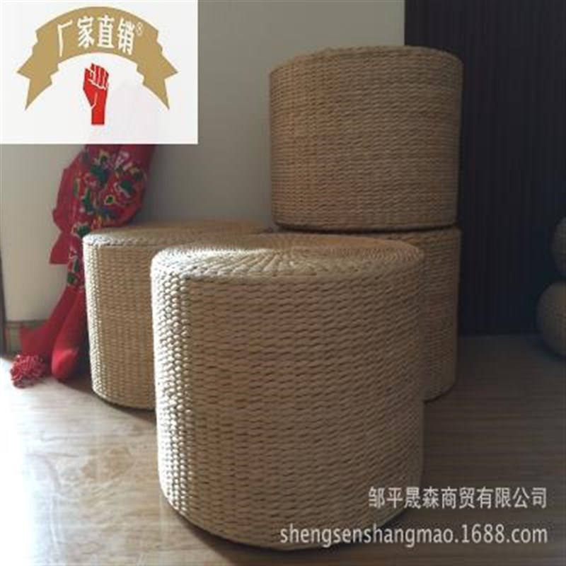 定制加高加厚手工编制草编蒲团榻榻米垫飘窗U茶座 打坐蒲团