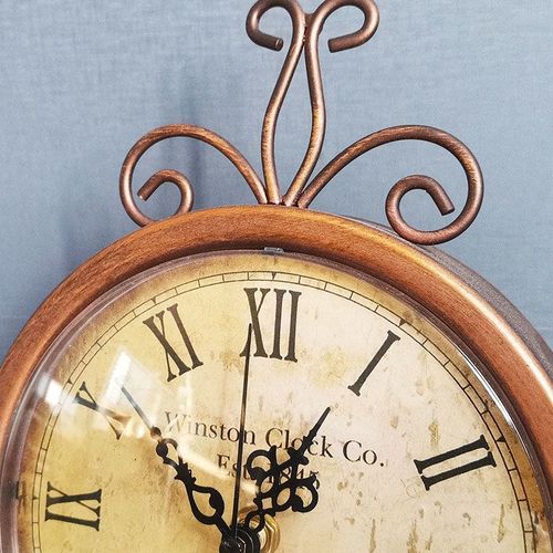 欧式免打孔复古钟表客厅座钟台式桌面美式复古挂钟古X典外贸时钟