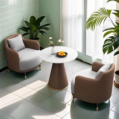 阳台休闲单人小沙发休息区接x待店铺酒店房间商务会客洽谈桌椅组