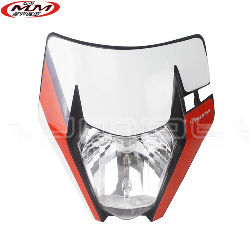 适用KTM 华洋 波速尔 越v野摩托车改装前大灯鬼脸大灯前大灯罩总