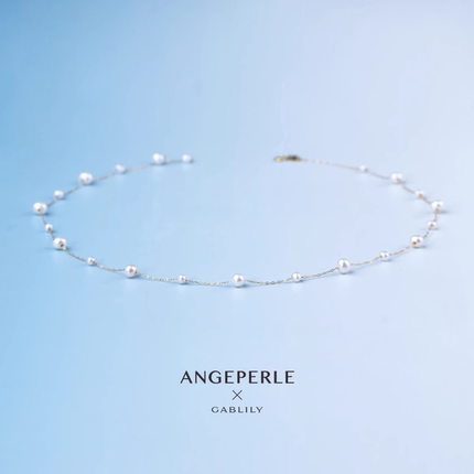 【甜馨专享】天使之泪淡水珍珠 S925银镀金满天星项链3-4/5-6mm