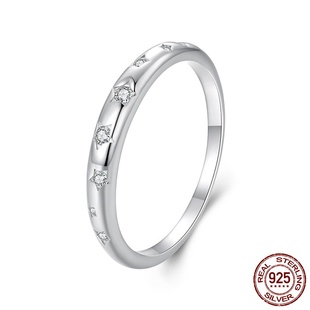 简约百搭繁星戒指s925纯银镀白金星空指环女饰品手饰