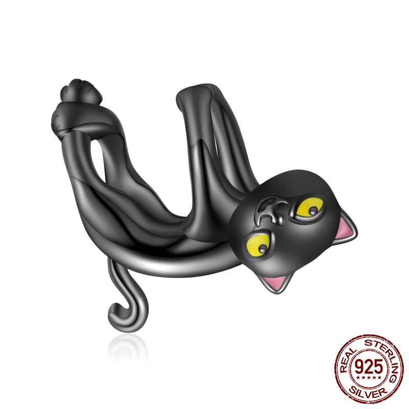猫咪diy串珠charm 电镀质感动物diy珠子配饰