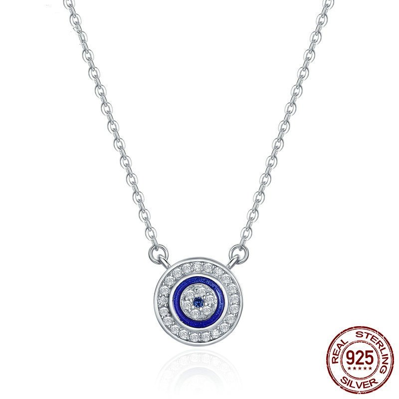 欧美潮流配饰纯银s925恶魔之眼锁骨链短款颈带镀白金项链饰品,饰品/流行首饰/时尚饰品新,银饰项链,淘宝优惠券,粉丝福利购,淘宝优惠卷