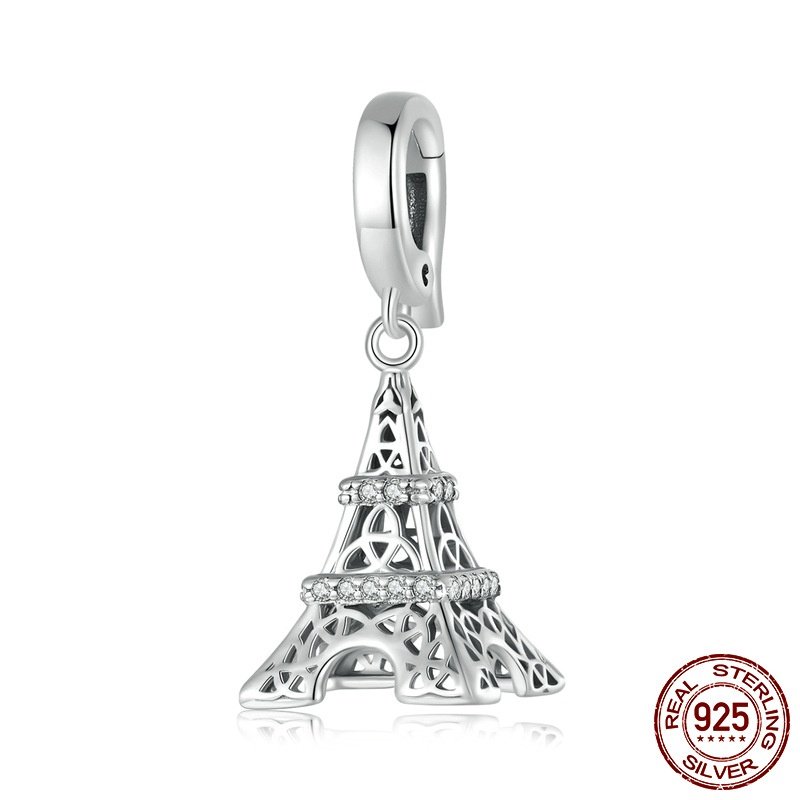 s925纯银精致埃菲尔铁塔吊坠珠子diy串珠配件饰品散珠,饰品/流行首饰/时尚饰品新,银饰吊坠,淘宝优惠券,粉丝福利购,淘宝优惠卷