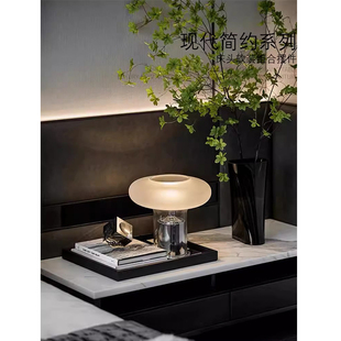 现代轻奢托盘组合搭配花器花艺台灯创意摆件桌面床头柜装饰样板间