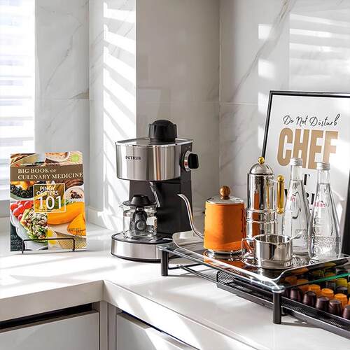 【设计师推荐】北欧风格样板间轻奢家居饰品厨房水吧台软装咖啡机