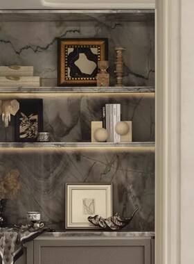 书柜摆件装饰品中古风老钱风创意高档样板房展示柜书房软装陈列