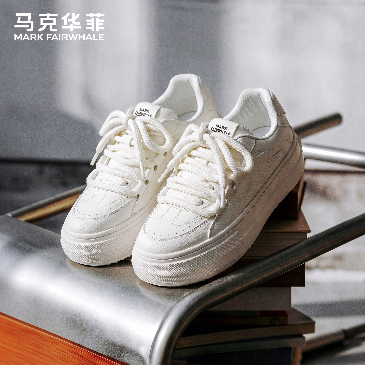 马克华菲官方旗舰男鞋增高小白鞋图片
