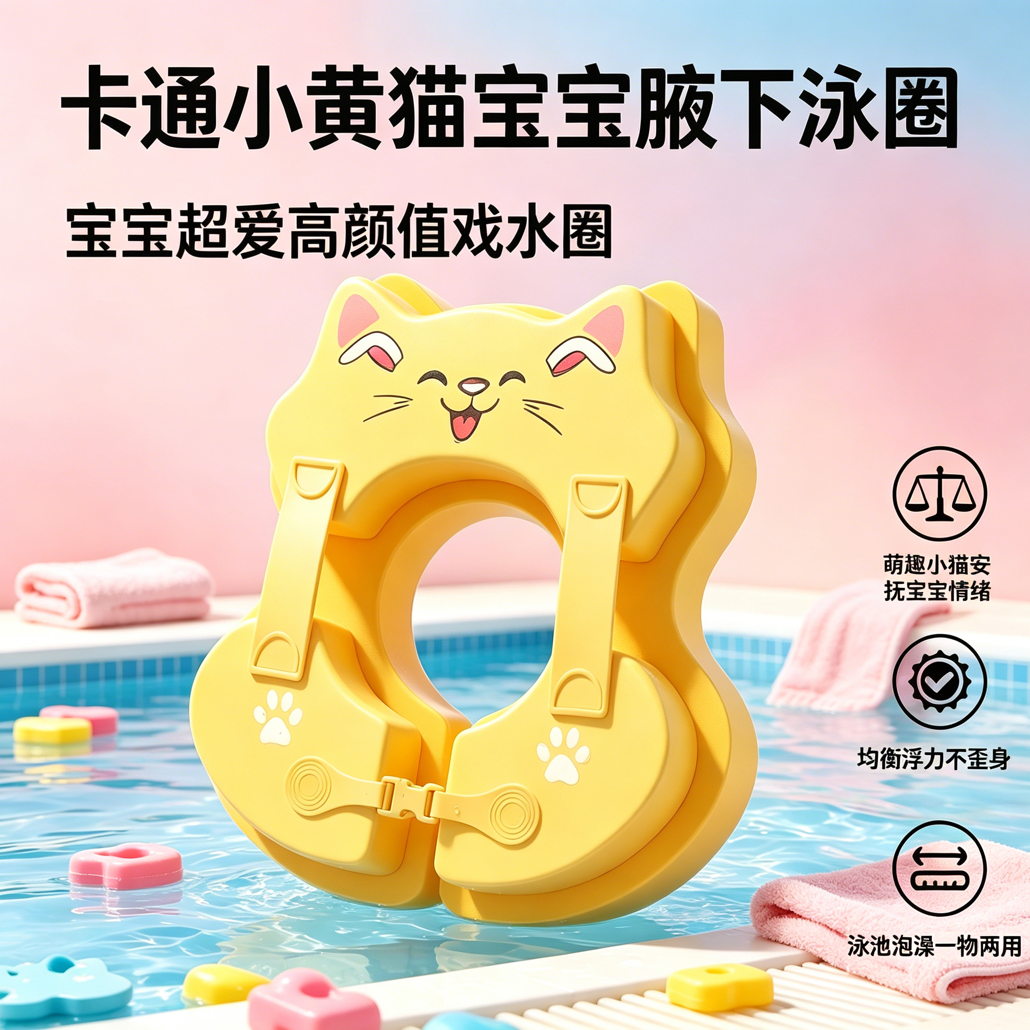 儿童腋下游泳圈新款免充气加厚款