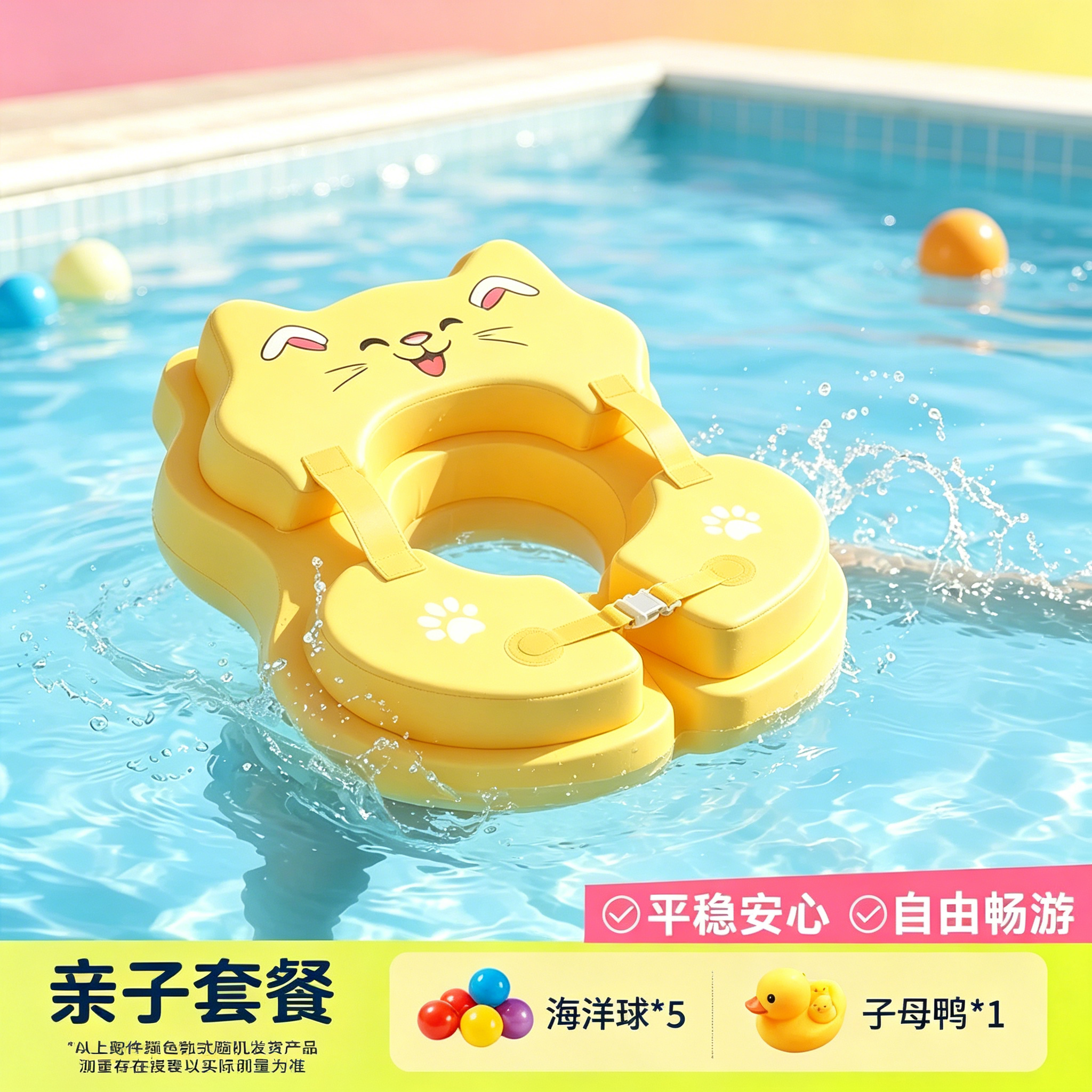 婴儿游泳圈腋下防侧翻新生趴圈