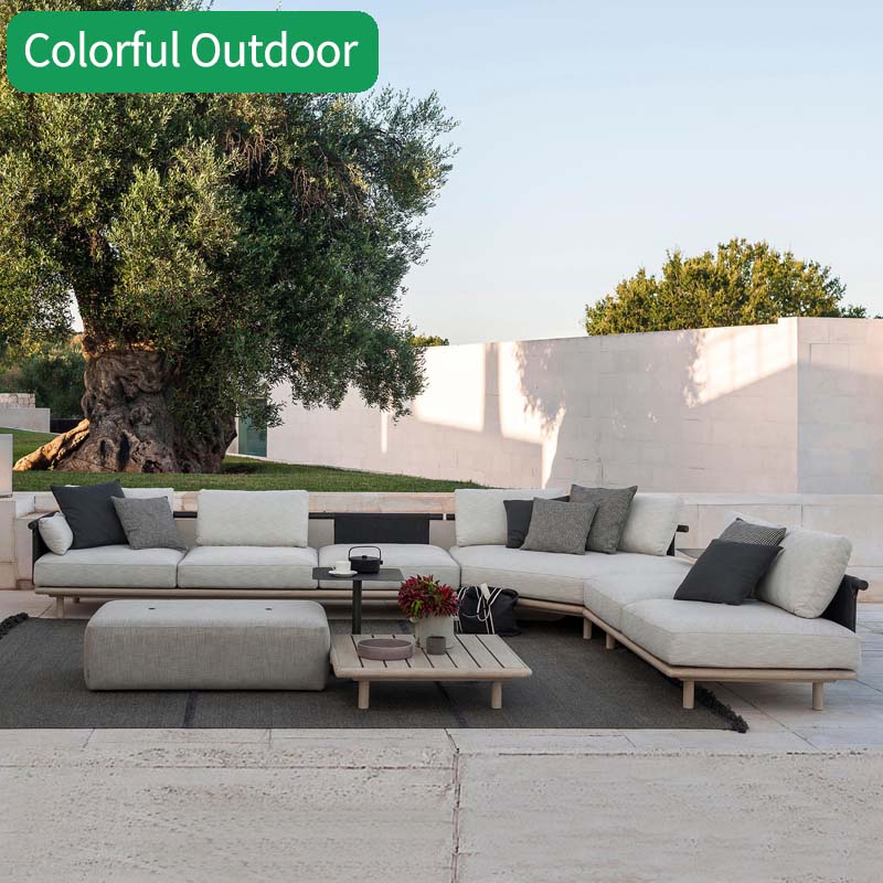 北欧户外藤编沙发民宿酒店庭院露天阳台室外防水防晒实木休闲家具