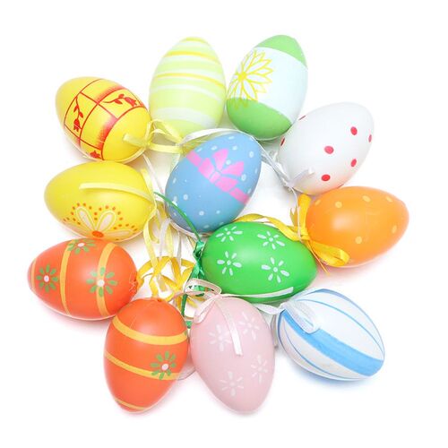 新品12/24PCS Foam Easter Eggs Happy EastKer Decorations Pain