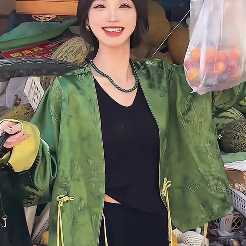 极速新中式国风外套开衫高级感气质唐装改良版Q女时尚高端宋锦上