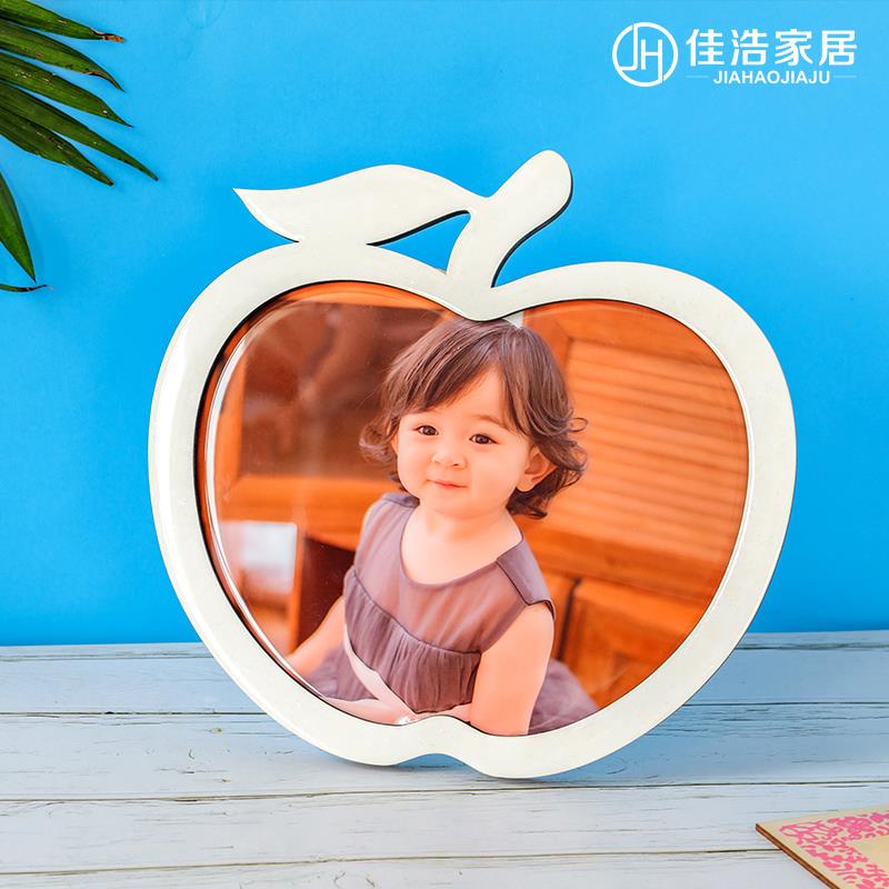 极速烤瓷水晶心形摆台定制x相x框双层洗照片加相框宝宝相片