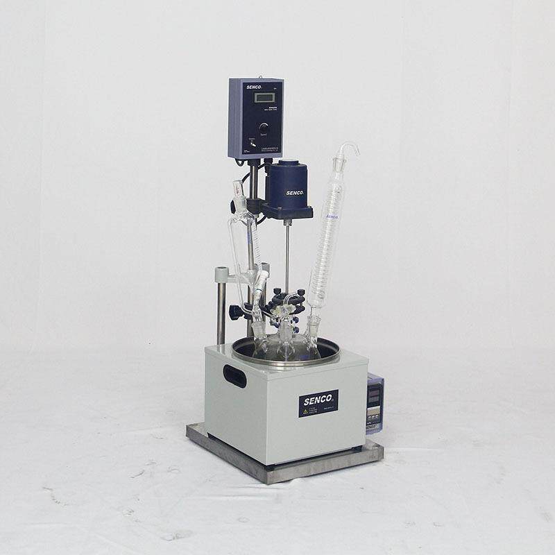 小型实验室真空防爆玻璃反应釜fh501单层玻璃化工反应釜混合