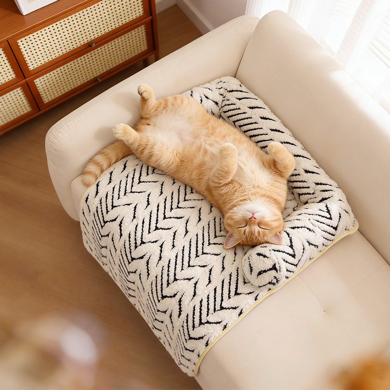 猫咪沙发床四季通用可折叠宠物窝垫几何条纹毛绒睡垫舒适猫咪用品,宠物/宠物食品及用品,猫窝/屋/帐篷/沙发,淘宝优惠券,粉丝福利购,淘宝优惠卷