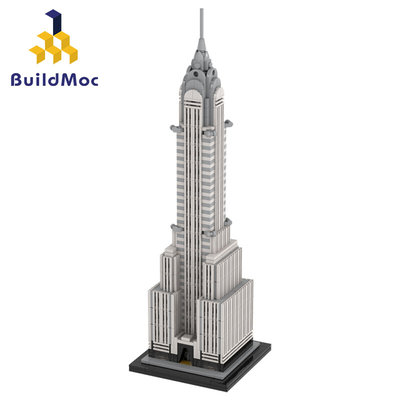 BuildMOC拼装积木玩具城市街景克莱斯勒大厦商业办公摩天大楼建筑