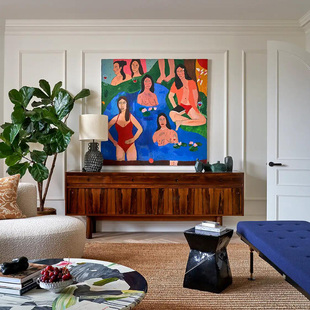 中古包豪斯风格艺术挂画画高级感人物装饰画画设计师款法式小众饭