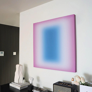 大白墙面装饰画餐厅高级感2025新款中古包豪斯渐变艺术挂画多巴胺