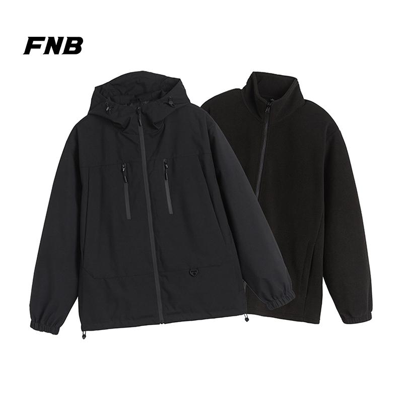 FNB潮牌连帽冲锋衣男女款三合一新款户外防风防水登山服外套夹克