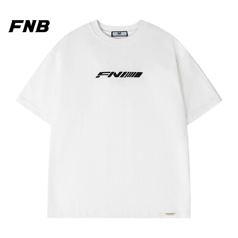 FNB短袖男士夏季重磅半袖情侣装运动上衣男装体恤宽松白色T恤女
