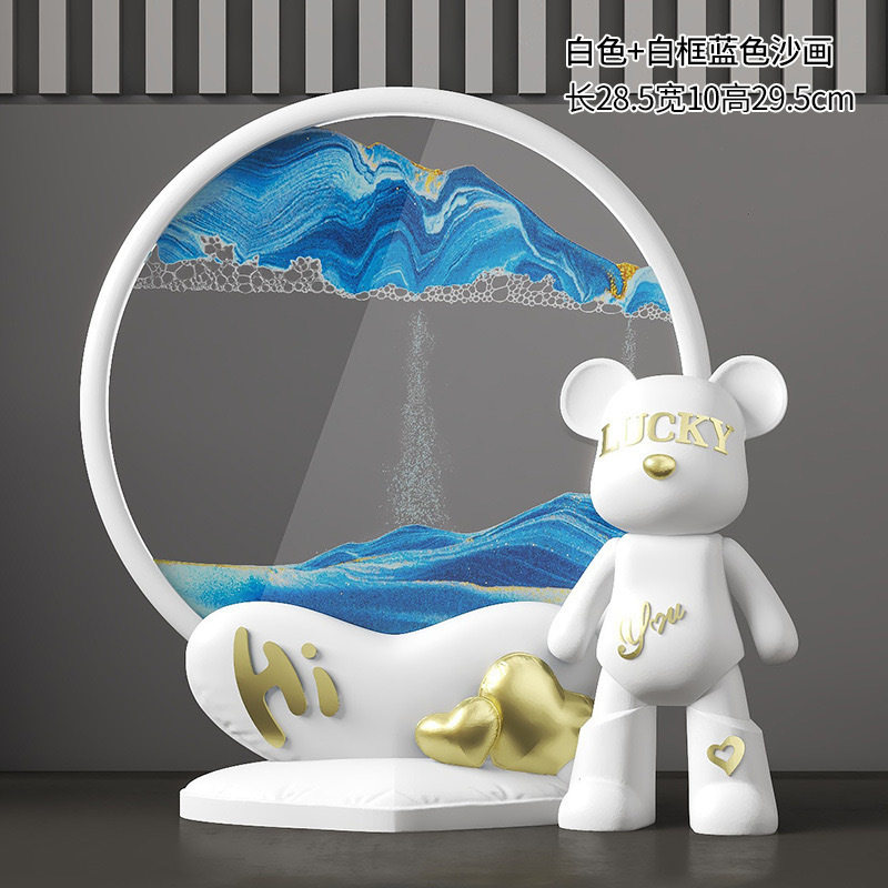 创意沙漏幸运熊流沙桌面流沙画摆件家居客厅酒柜玄关办公室装饰品,鲜花速递/花卉仿真/绿植园艺,其它园艺用品,淘宝优惠券,粉丝福利购,淘宝优惠卷