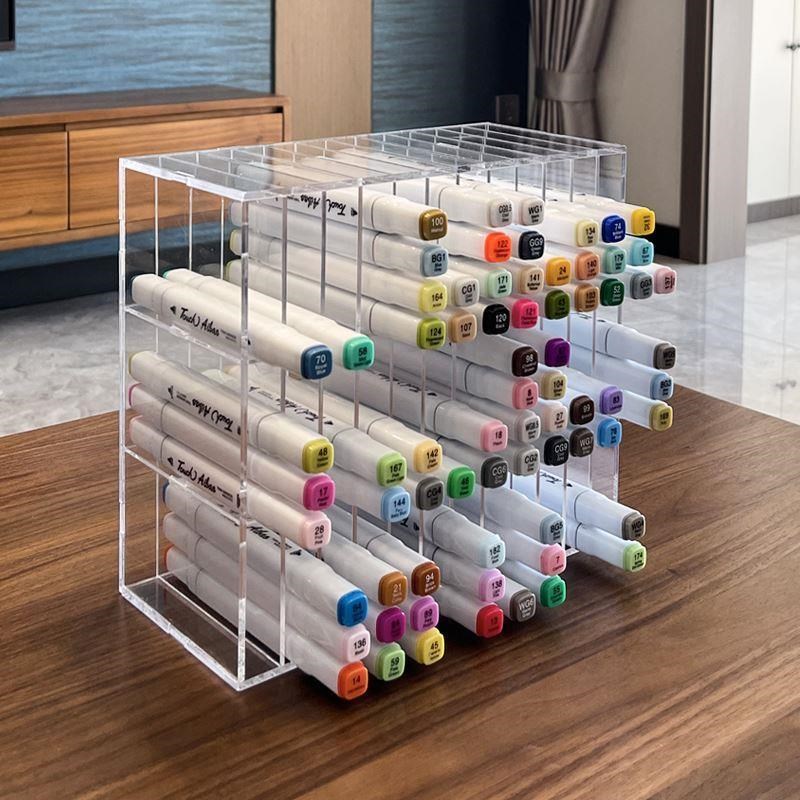 亚克力透明马克笔收纳o马克笔收纳分格笔架收纳格架文具店笔架陈