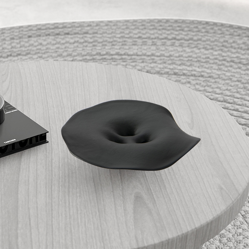 Rzone 极简风轻奢黑白陶瓷插花器果盘玄关高P档会所设计师茶几摆