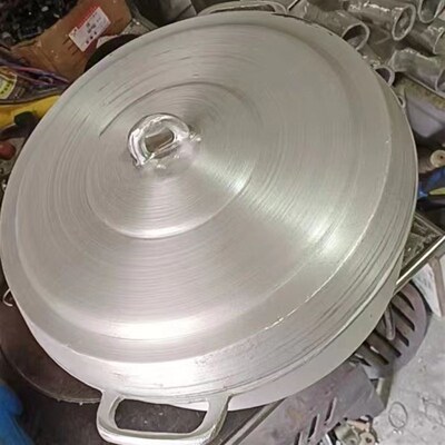 青海产手工加厚带盖平底铝锅x馍馍锅锟锅炕锅无涂层车床打磨更光
