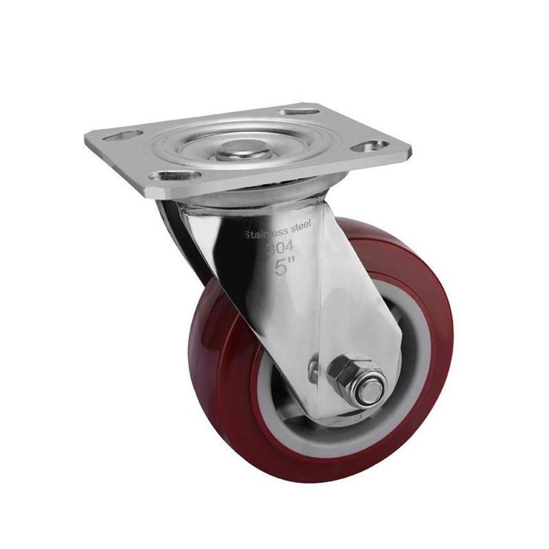 重型304不锈钢PlU脚轮 4568寸万向轮子带刹车 防水防锈防腐蚀轮子
