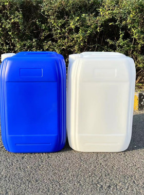 加厚30升60斤塑料桶白色水桶废液桶蓝色实验O室方油桶耐酸碱耐腐