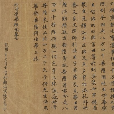 敦煌遗书写经妙法莲华经第七长A卷复古书法字帖微喷复制经文抄录