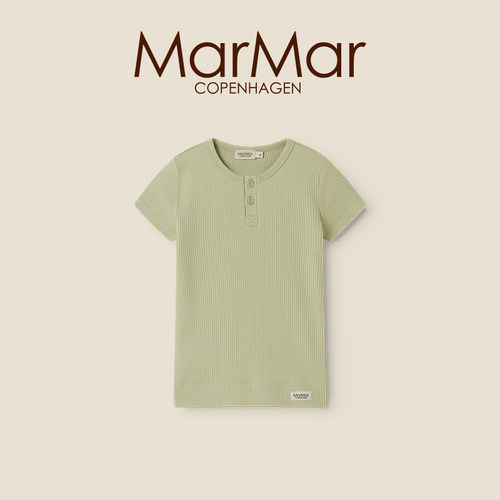 MarMar2026春夏新品儿童开扣短袖上衣男女童打底内搭五分袖T恤