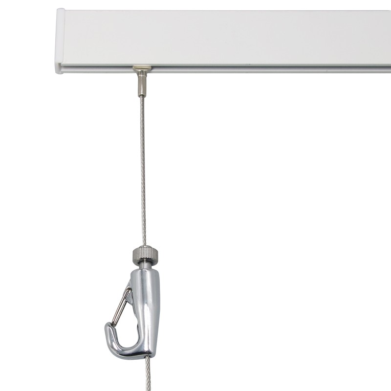 挂画器轨道不锈钢丝绳画廊画展免打孔导轨挂镜线隐形可调节连接器