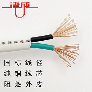 津成电线RVV白护套2/3芯x1/1.5/2.5平方国标纯铜家用软电线电源线