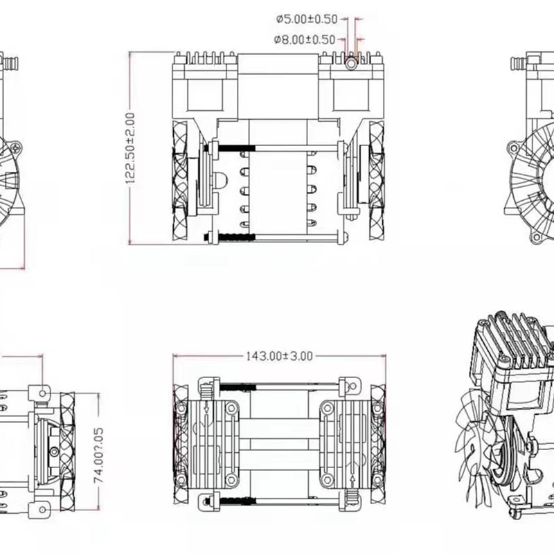 微型真空泵30L打气泵抽气泵无油氢氧小气泡真空泵2AP85-1小型电动