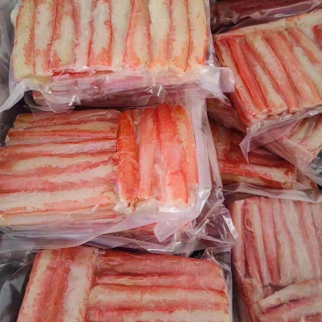 俄罗斯风味原装帝王蟹蟹腿肉蟹肉一包刺身轻食非合成有冰衣有蟹筋