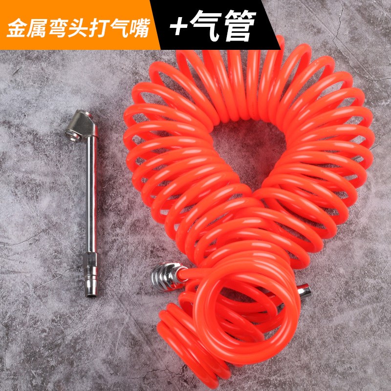 轮胎打气嘴汽车充气嘴头加气嘴咀带气管自行车带表打气管黄色软管