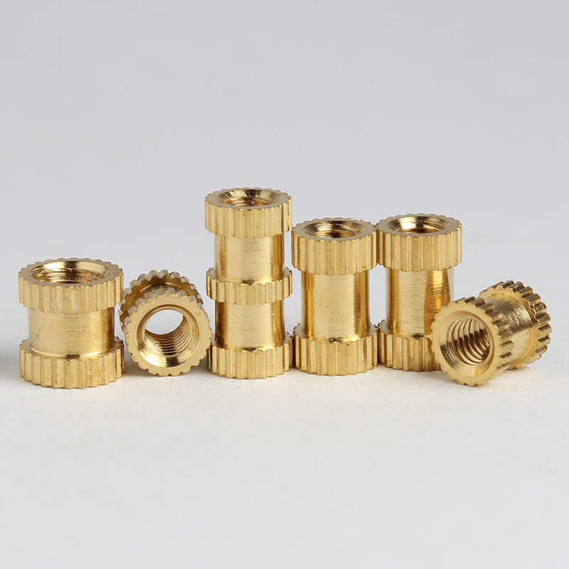 M2M2.5M3M4M5Mq6M8注塑铜螺母直纹镶嵌件圆形预埋件滚花双通铜花