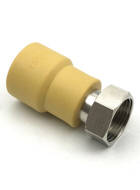 黄色PPR热水器活接4分6分1寸20 25 32前置过滤器内丝接头水管配件