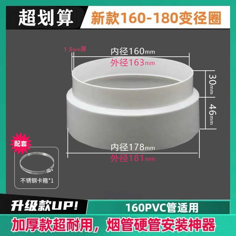 抽油烟机出风口160转180烟管变径圈大小头厨房铝箔排烟转换接头