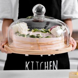 极速Wooden Cake Plate Turntable RotEating Anti-skid Round Ca