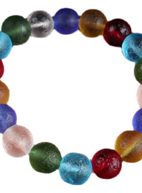 极速七宝药师多宝琉n璃男女单圈手串尼泊尔琉璃民族风送礼七彩琉