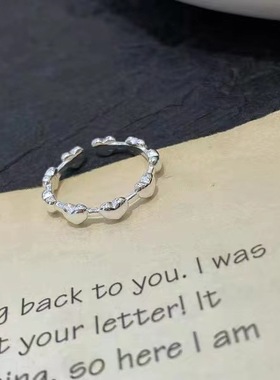 极速新款2023小众o设计感简约百搭纯银爱心细圈戒指ins时尚个性食