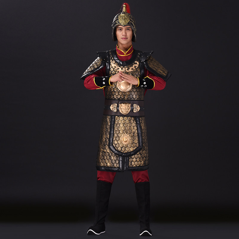 新品新款古装战袍演出服将军盔甲赵D云战袍男古装盔甲吕布舞台表
