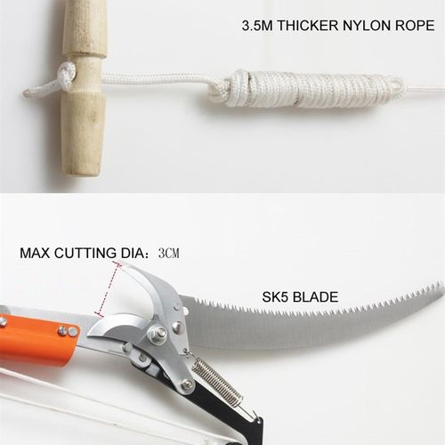 极速品3.5米伸缩手动铝杆高枝剪/D园林高空锯/摘果器/果树剪刀工