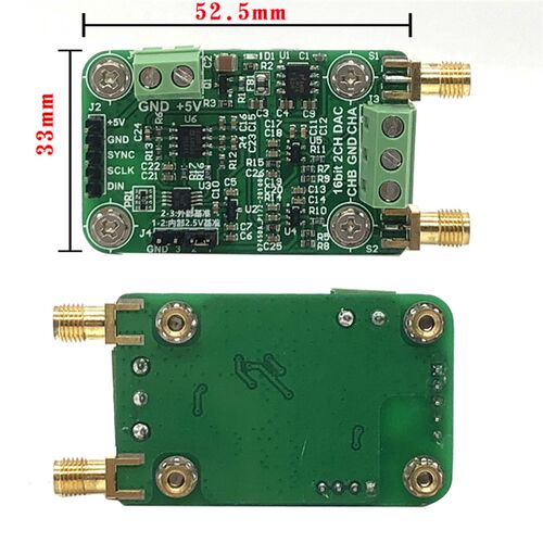 新品DAC8552模块 高精度16位双路电F压输出数模转换器 5V可调DA