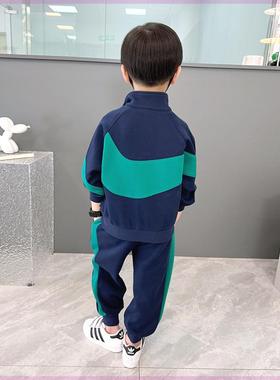 极速男童秋季洋派套装2r023新款中小童儿童运动休闲时尚两件套童